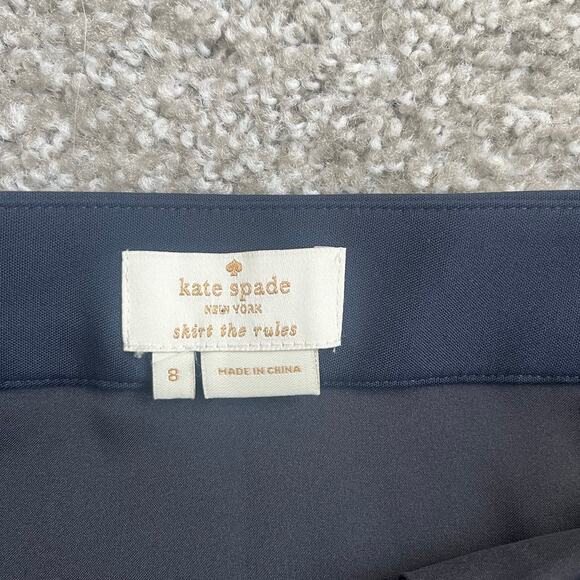 Kate Spade Skirt The Rules Navy Luxury Preppy Minimalist Career Office Size 8 - Picture 4 of 8